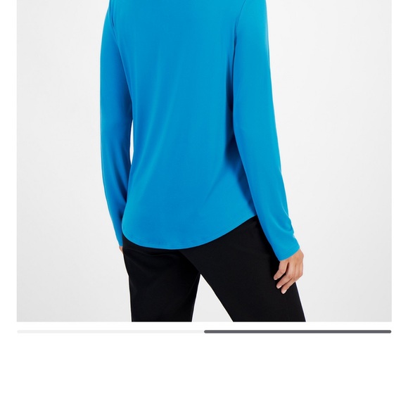 Blue Long Sleeve Women's Top - Picture 2 of 4